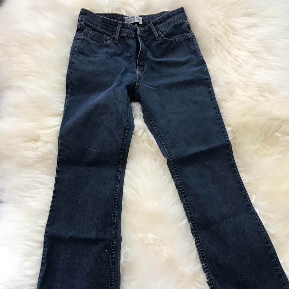 At waist boot cut jeans